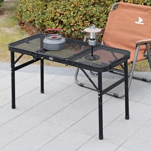 MESA ALUMINIO Y ACERO PLEGABLE NEGRA 82X38X24/50
