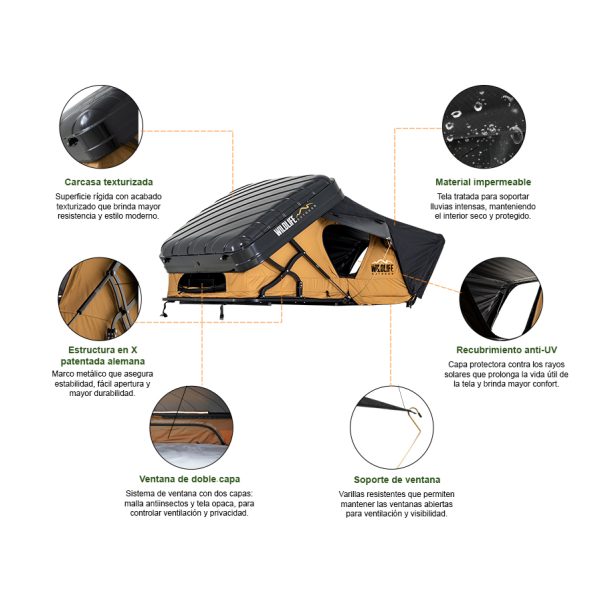 CARPA DE TECHO HARD SHELL 196X208 - Imagen 8