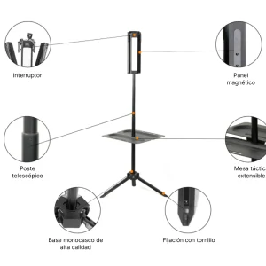 3 FOCOS O LINTERNA LED DE CAMPING RECARGABLE + BANDEJA