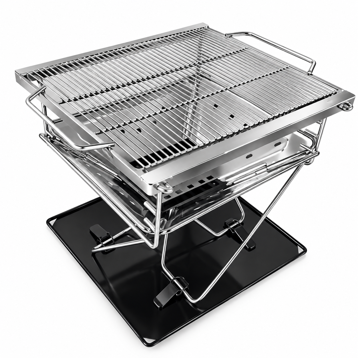 PARRILLA ACERO INOX CUADRADA 40X40X38