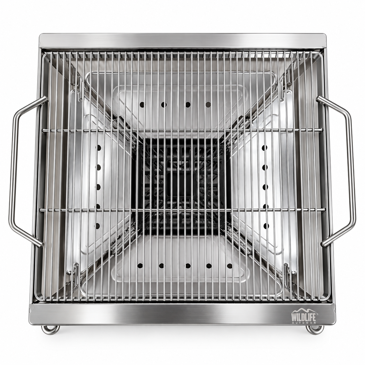 PARRILLA ACERO INOX CUADRADA 40X40X38 - Imagen 2