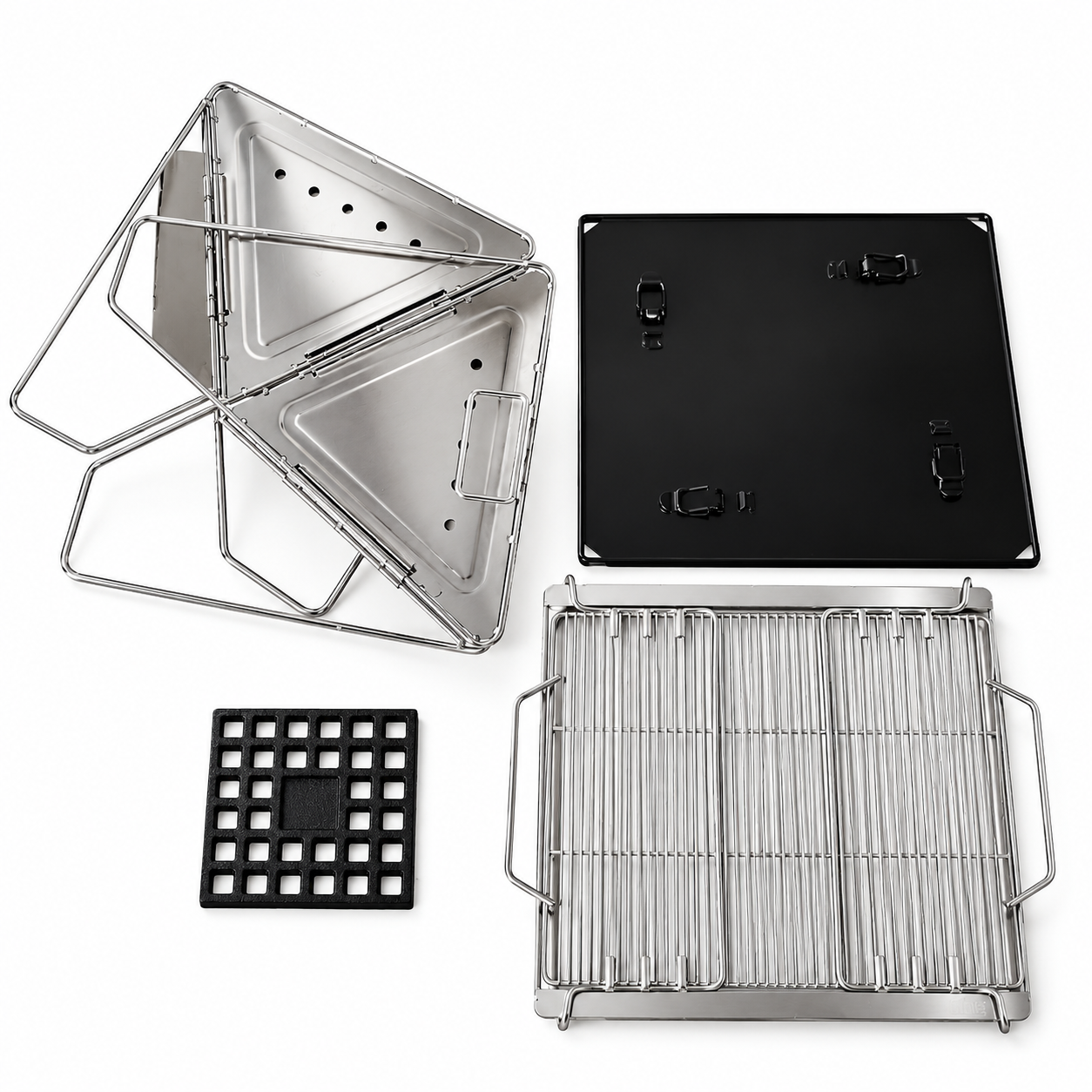PARRILLA ACERO INOX CUADRADA 40X40X38 - Imagen 3